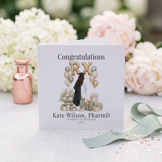 Pharmacist Graduation Card | Personalized PharmD RX Grad Gift - Pretty Gifted