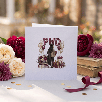 PhD Graduation Card, Personalized Doctorate Grad Gift - Pretty Gifted