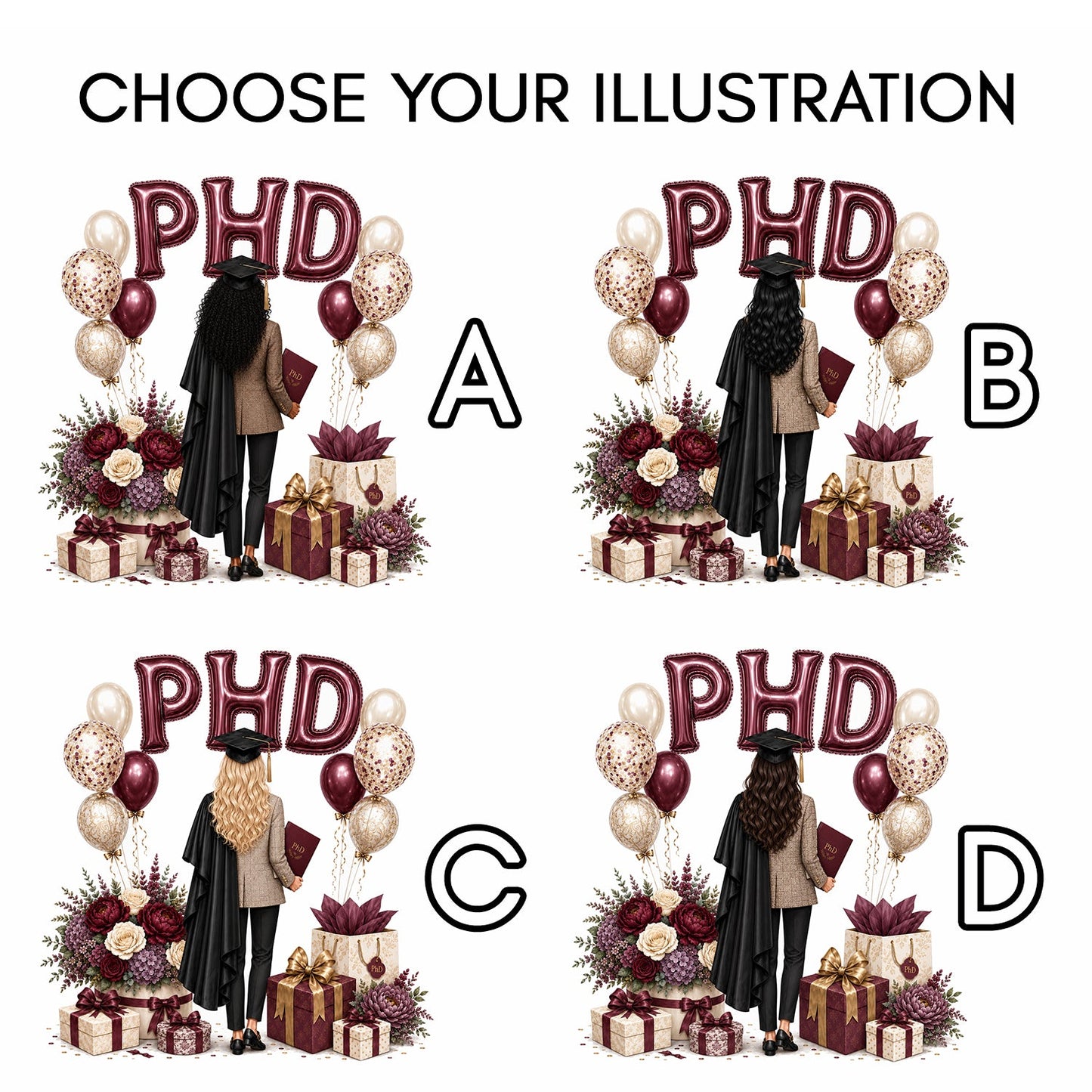 PhD Graduation Card, Personalized Doctorate Grad Gift - Pretty Gifted