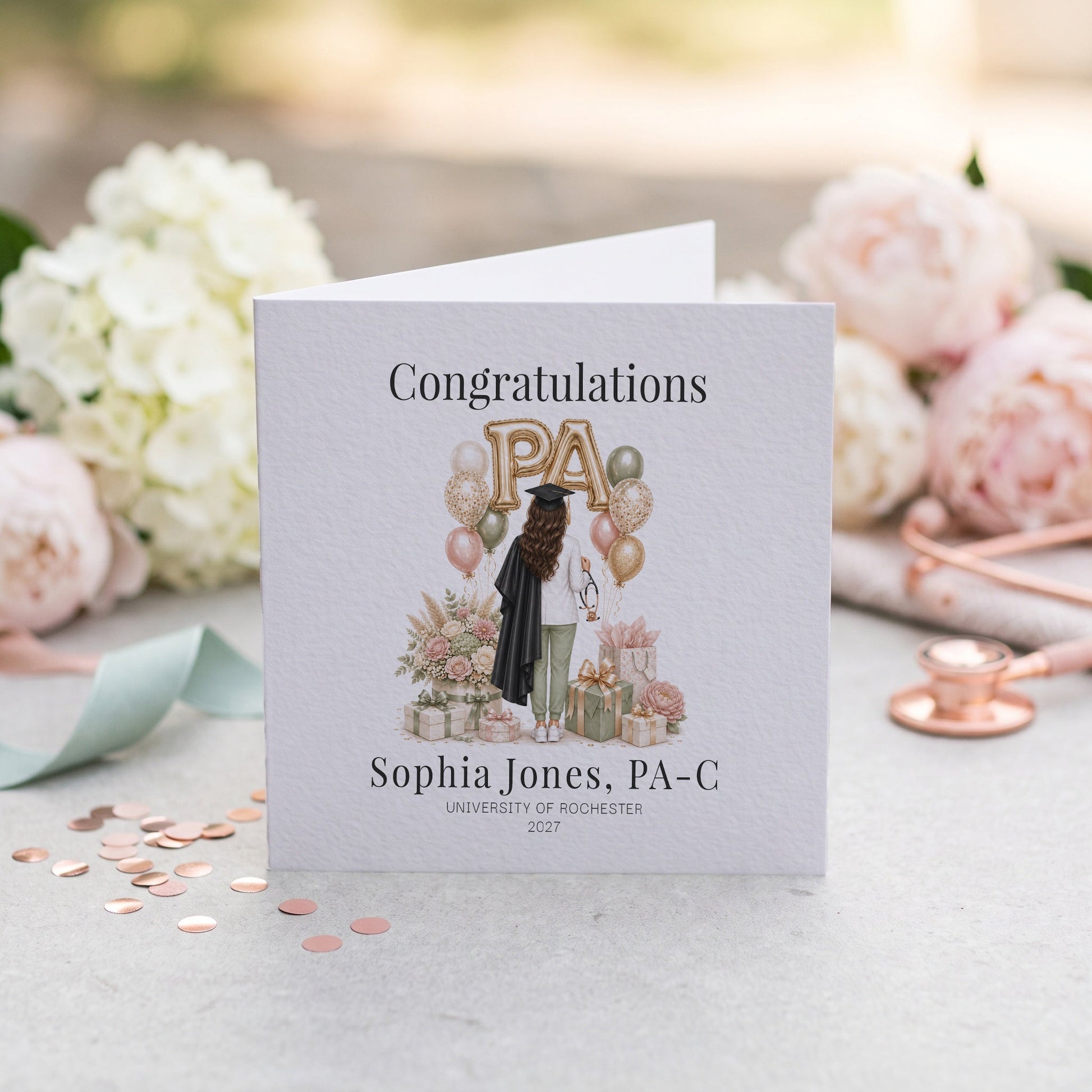 Physician Assistant Graduation Card | Personalized PA-C Gift - Pretty Gifted
