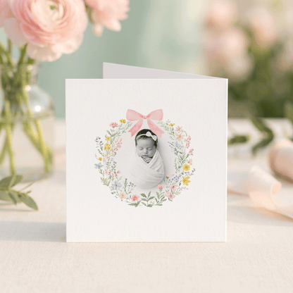 Pink Bow Godmother Proposal Card with Baby Photo, Wildflower - Pretty Gifted