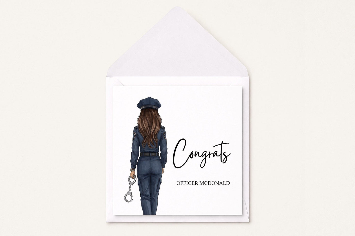 Police Academy Graduation Card, Personalized Officer Gift - Pretty Gifted