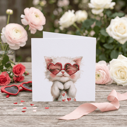 Purrfect Cat Mom Mother’s Day Card with Heart Glasses - Pretty Gifted