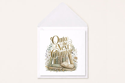 Retirement Card, Onto the Next Chapter Botanical Book Gift - Pretty Gifted