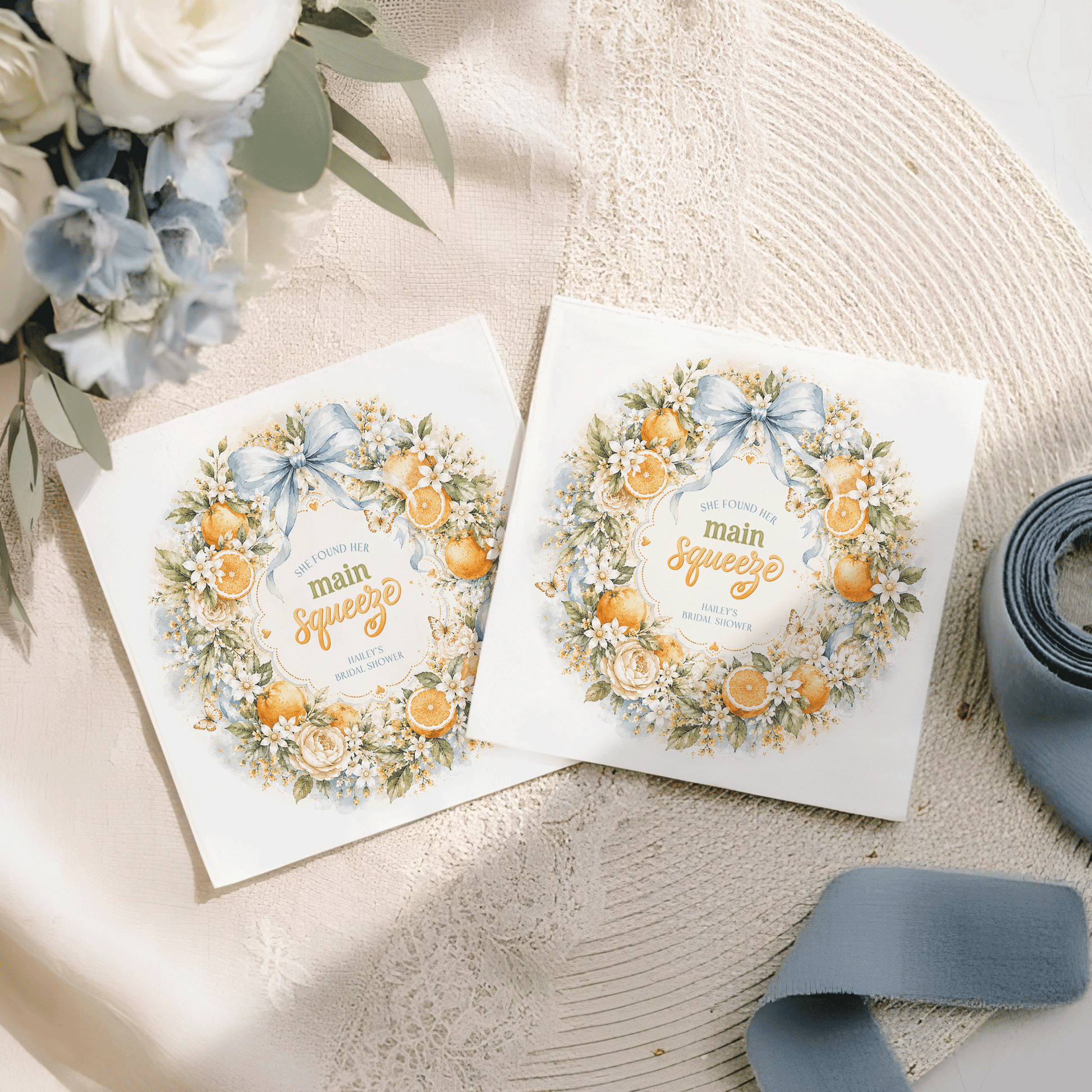 She Found Her Main Squeeze Bridal Shower Napkins, Personalized - Pretty Gifted