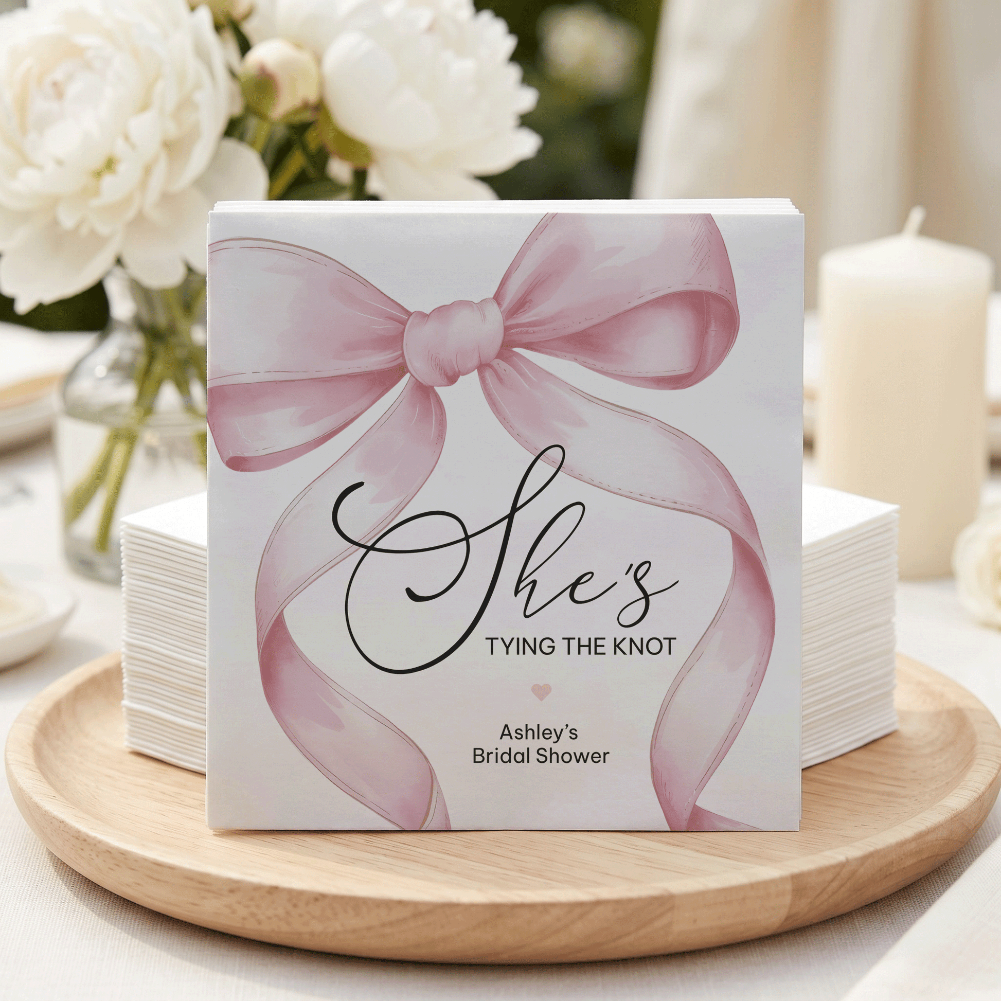 She's Tying the Knot Bridal Shower Napkins, Personalized - Pretty Gifted