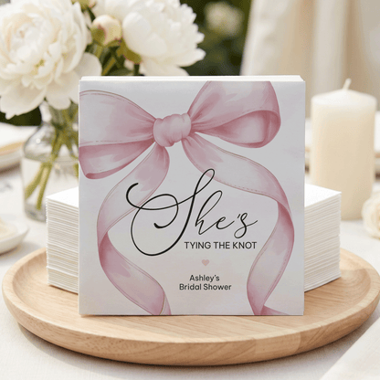 She's Tying the Knot Bridal Shower Napkins, Personalized - Pretty Gifted
