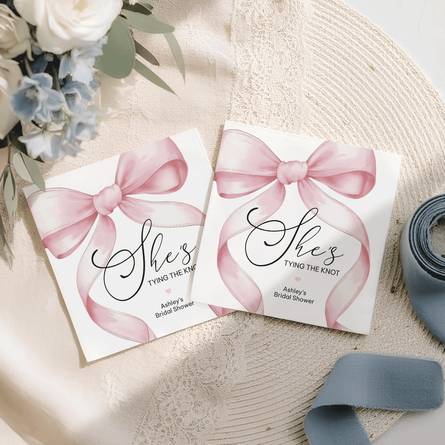 She's Tying the Knot Bridal Shower Napkins, Personalized - Pretty Gifted