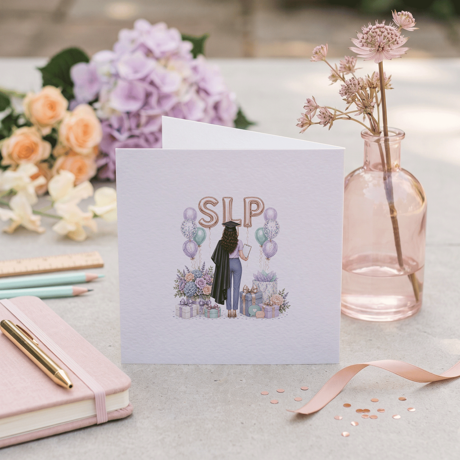 SLP Graduation Card, Personalized Speech Pathology Gift - Pretty Gifted