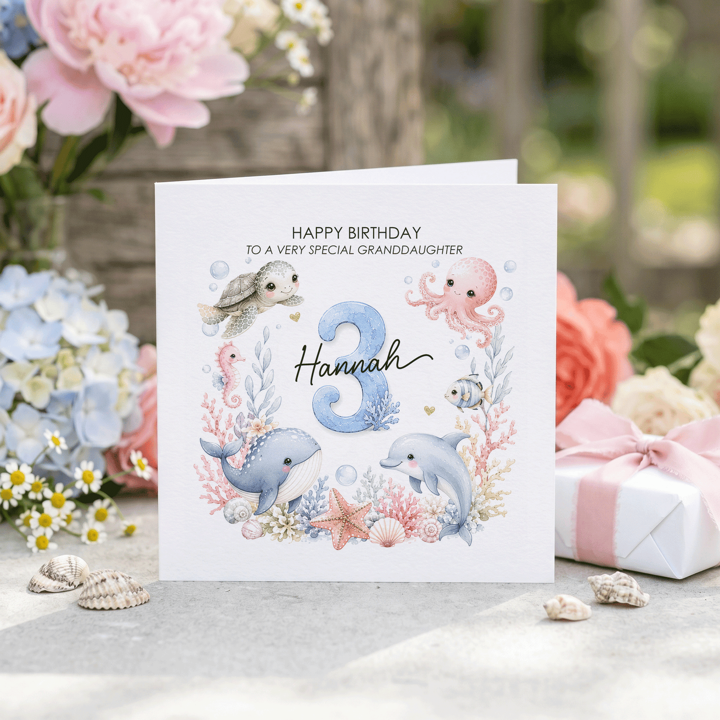 Under the Sea Kids Birthday Card, Personalized Gift - Pretty Gifted