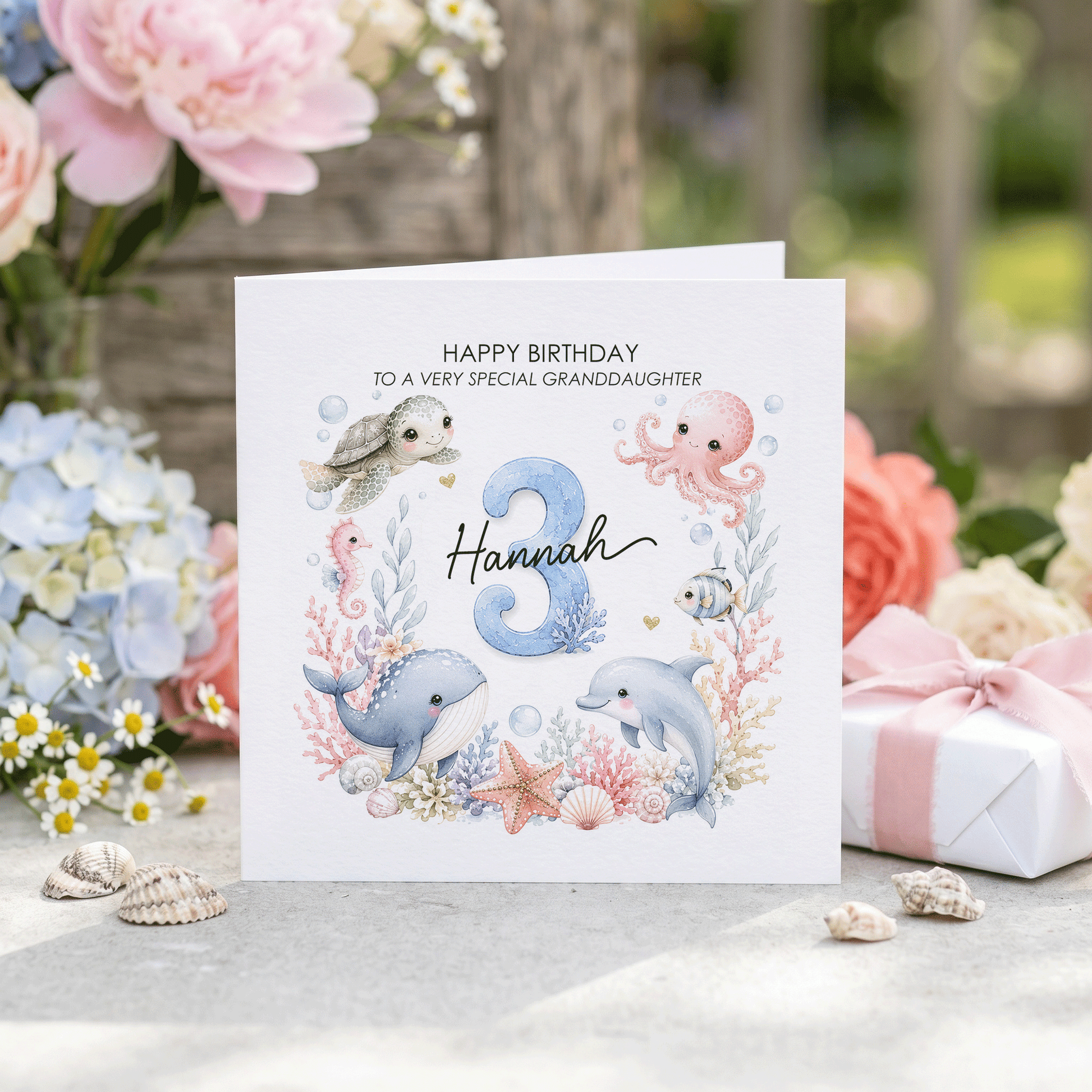 Under the Sea Kids Birthday Card, Personalized Gift - Pretty Gifted