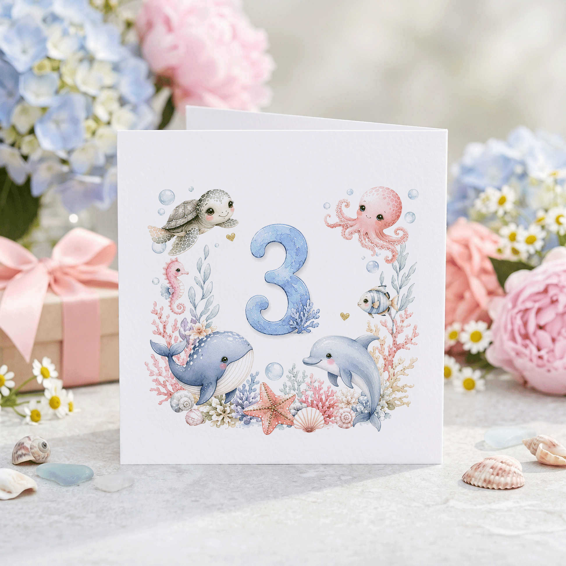Under the Sea Kids Birthday Card, Personalized Gift - Pretty Gifted