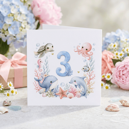 Under the Sea Kids Birthday Card, Personalized Gift - Pretty Gifted