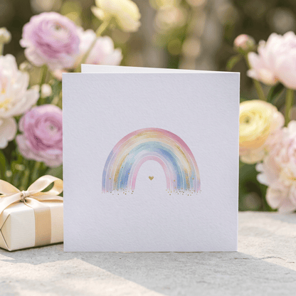 Welcome to the World Card | Personalized New Baby Rainbow Keepsake - Pretty Gifted