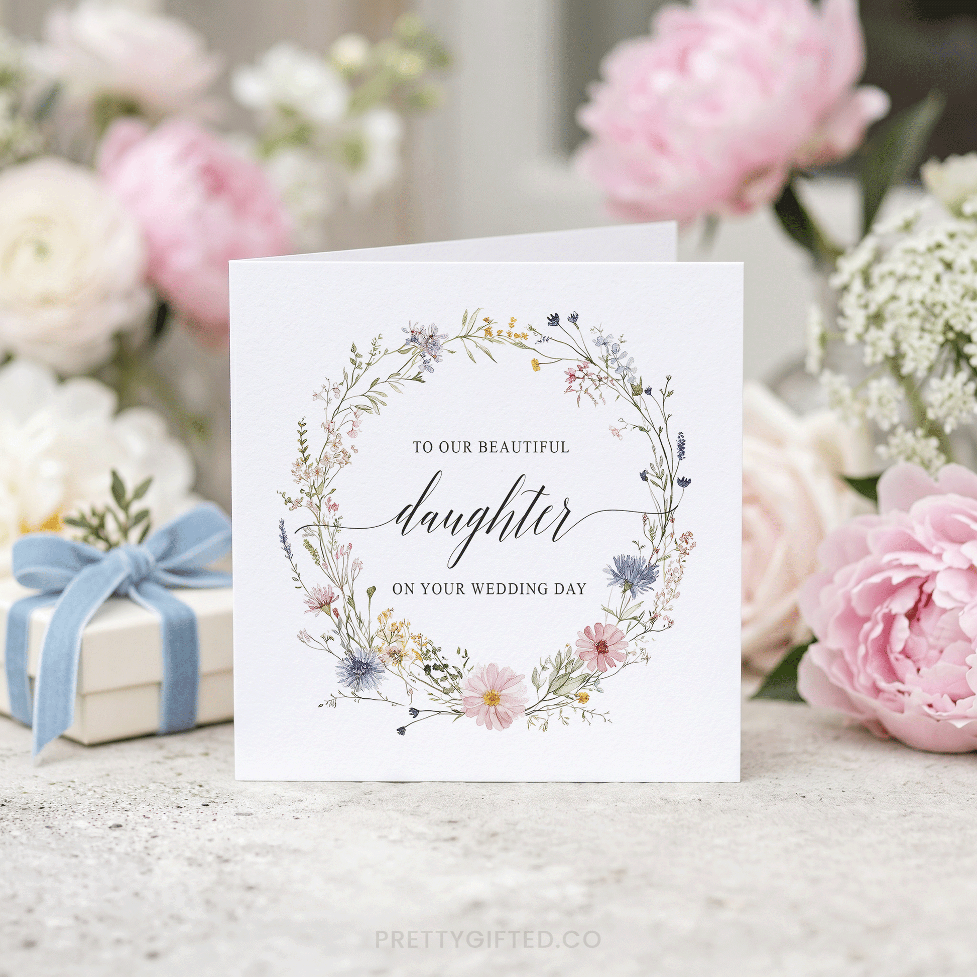 Wildflower Card for Daughter on Wedding Day From Parents - Pretty Gifted