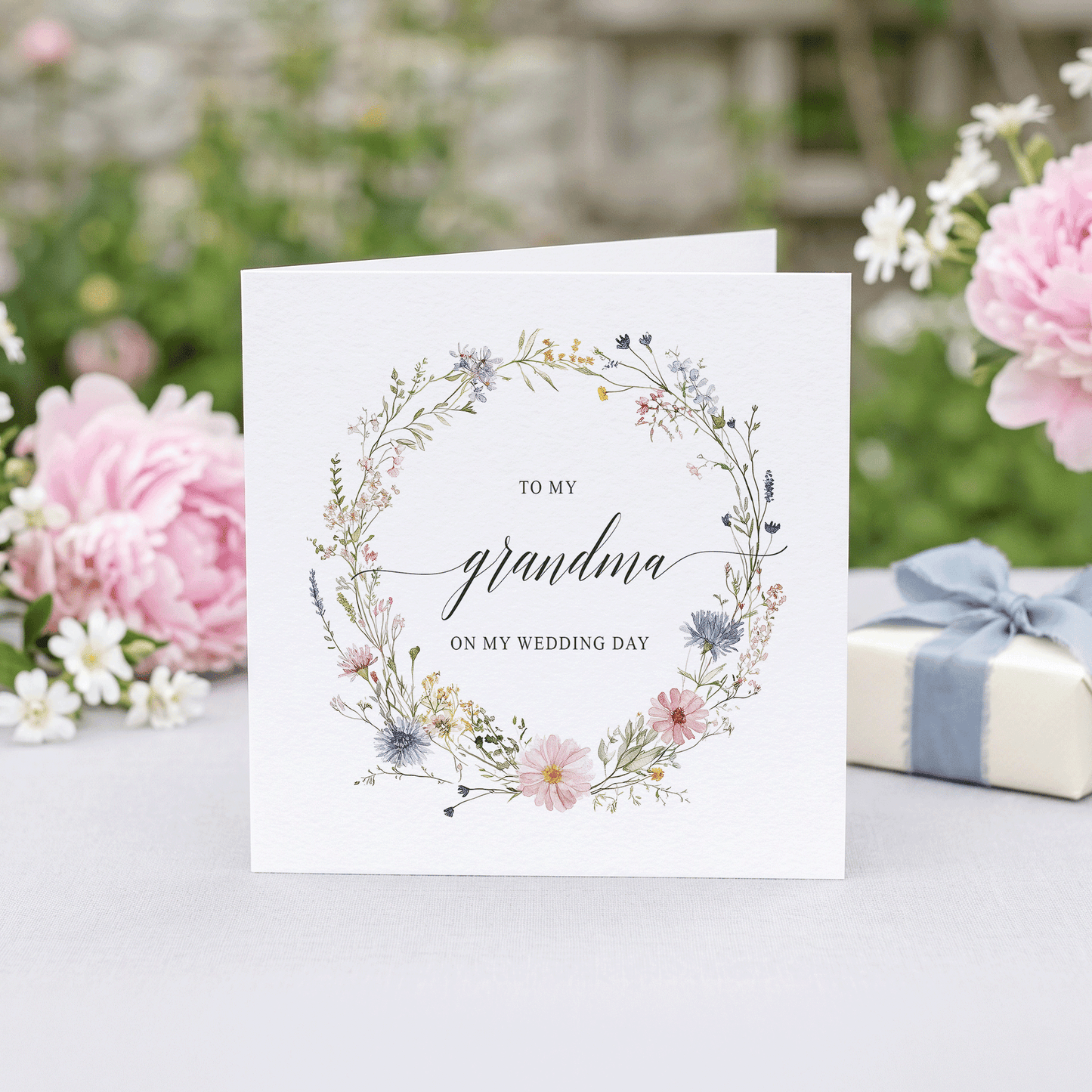 Wildflower Wedding Day Card for Grandma from Bride - Pretty Gifted