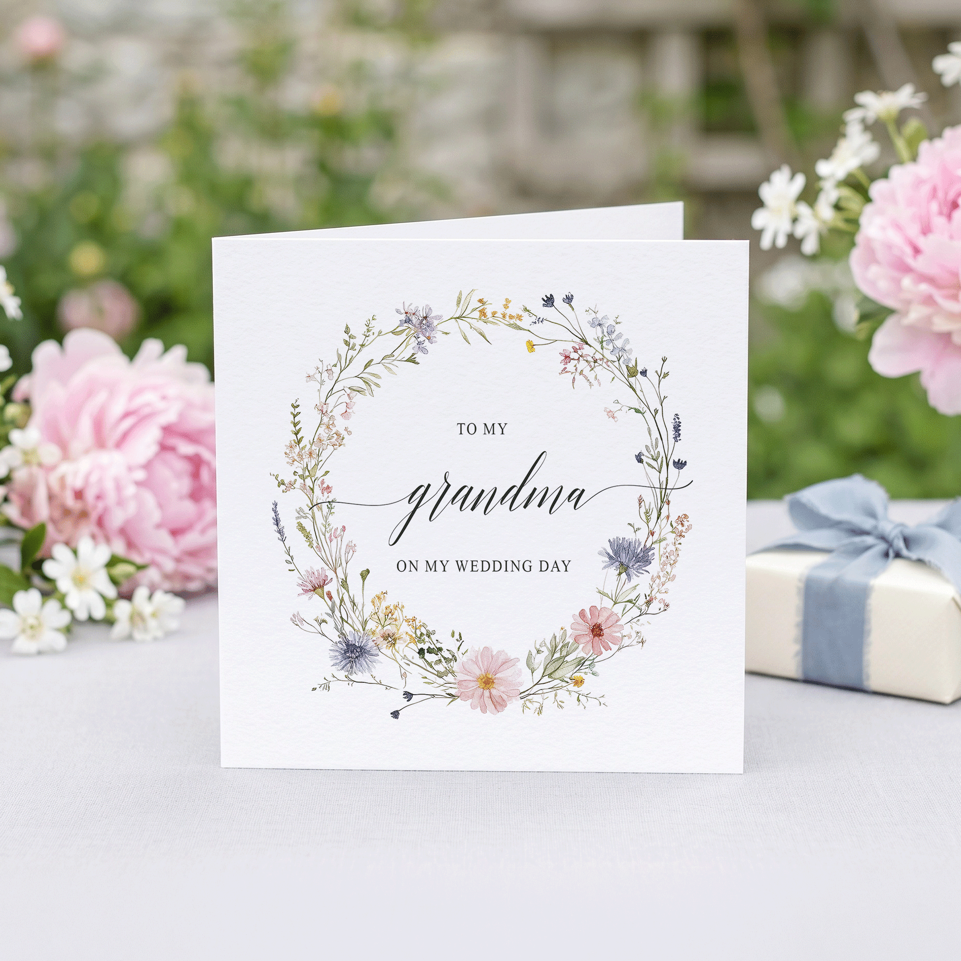 Wildflower Wedding Day Card for Grandma from Bride - Pretty Gifted
