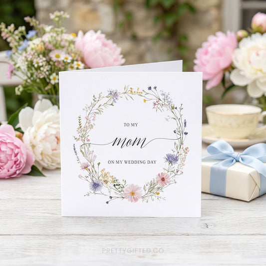 Wildflower Wedding Day Card for Mom From the Bride - Pretty Gifted