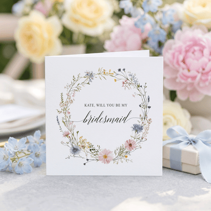 Wildflower Will You Be My Bridesmaid Proposal Card - Pretty Gifted