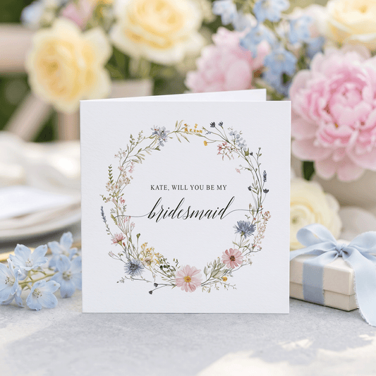 Wildflower Will You Be My Bridesmaid Proposal Card - Pretty Gifted