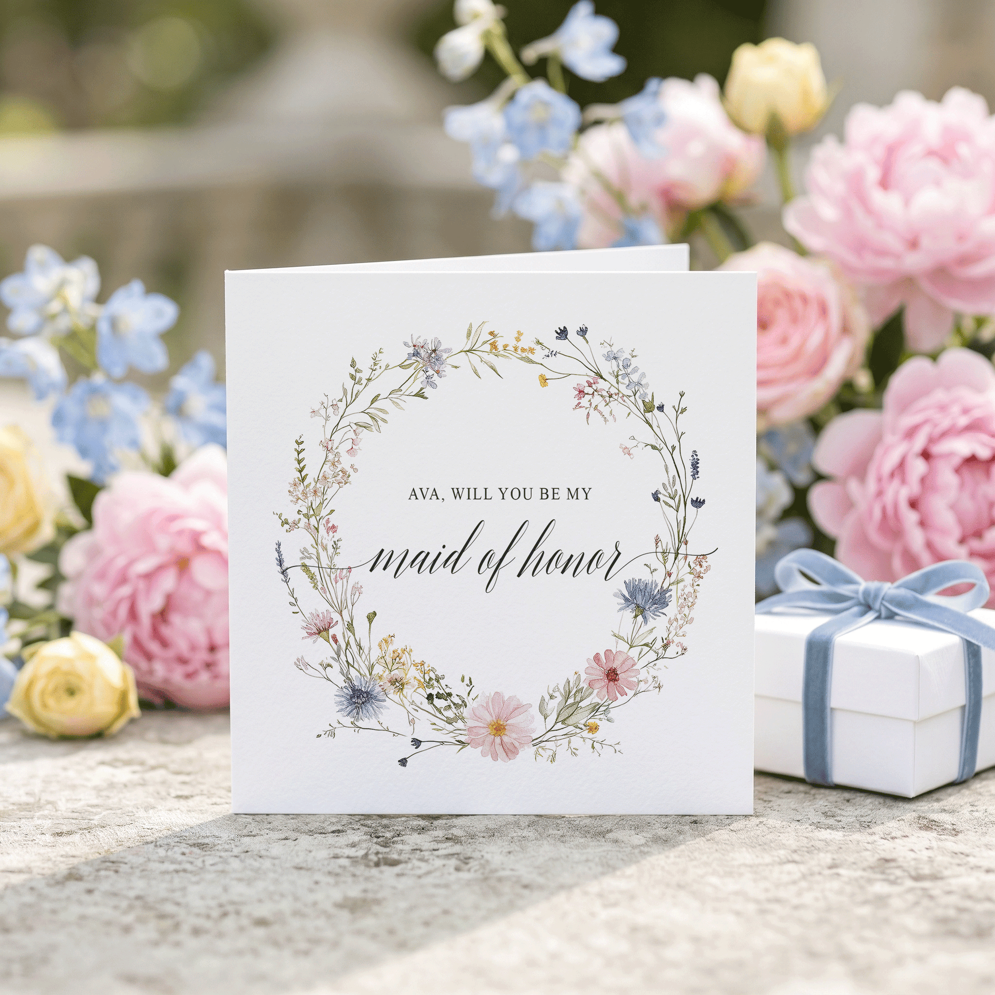 Wildflower Will You Be My Bridesmaid Proposal Card (Copy) - Pretty Gifted