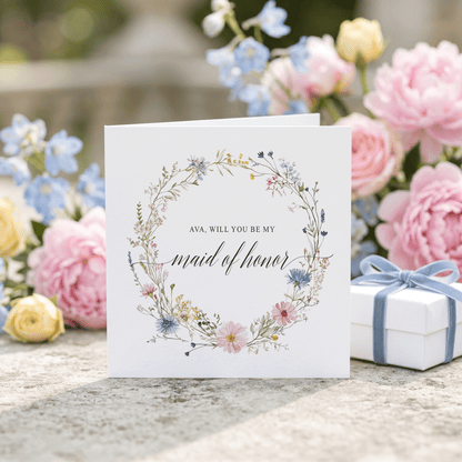 Wildflower Will You Be My Bridesmaid Proposal Card (Copy) - Pretty Gifted