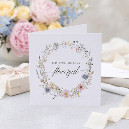 Wildflower Will You Be My Flower Girl Proposal Card - Pretty Gifted