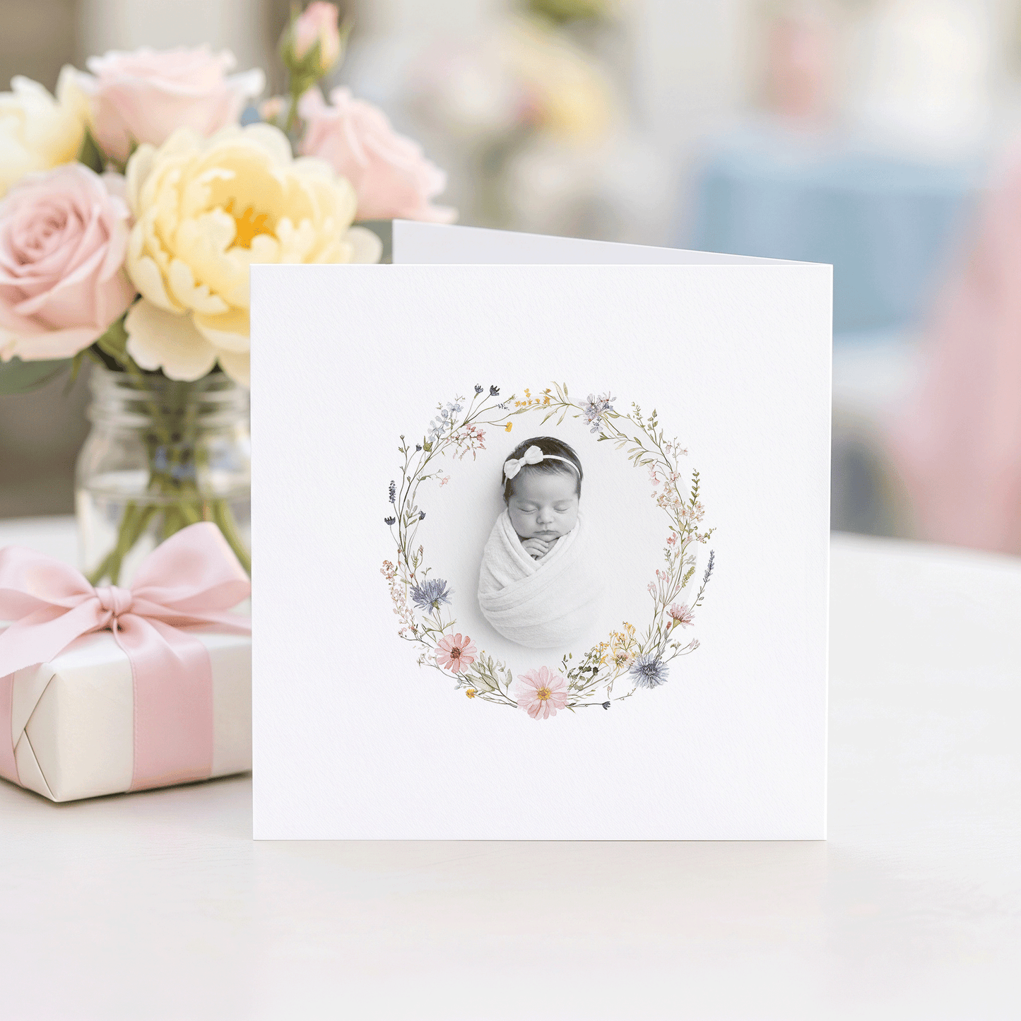 Wildflower Will You Be My Godmother Card with Photo - Pretty Gifted
