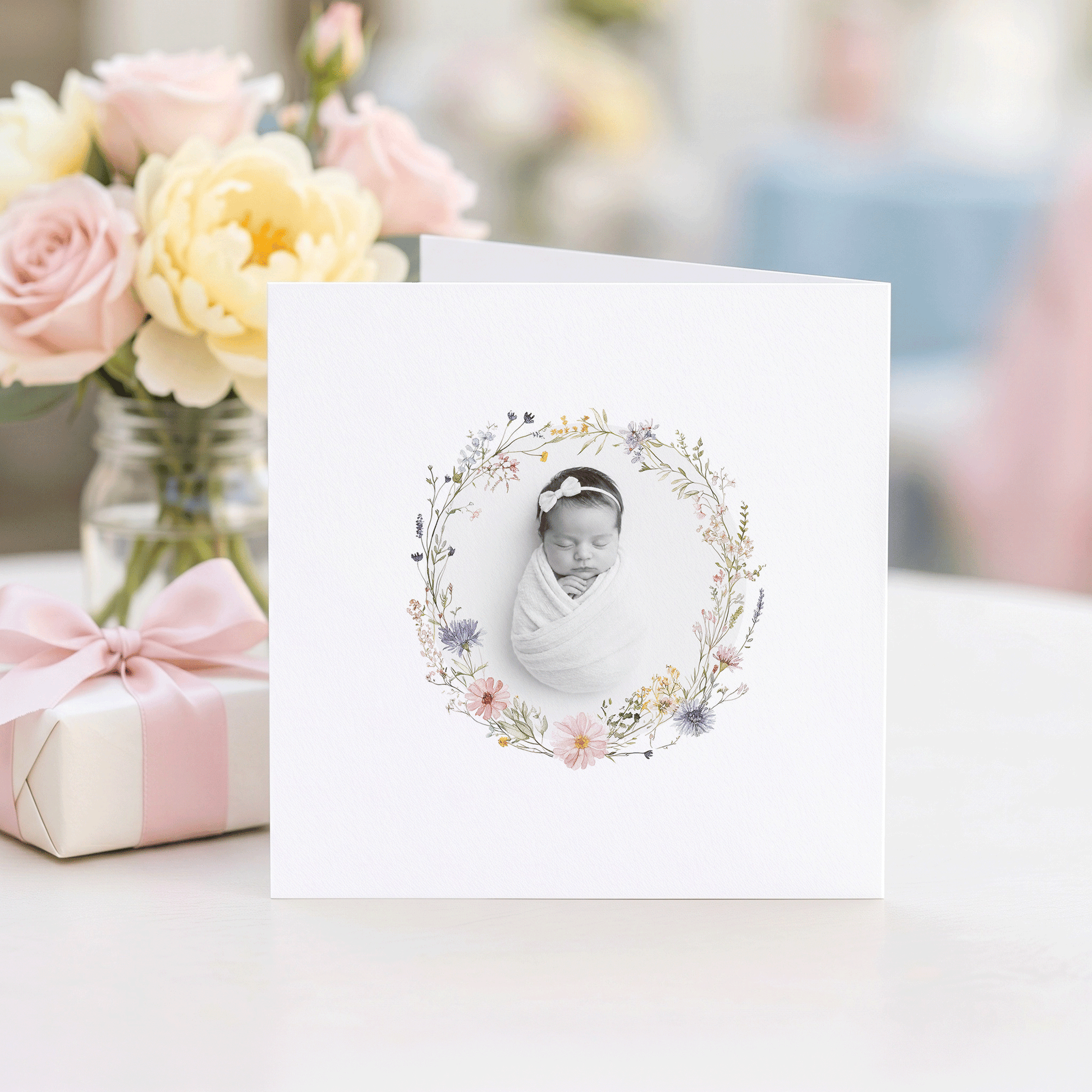 Wildflower Will You Be My Godmother Card with Photo - Pretty Gifted